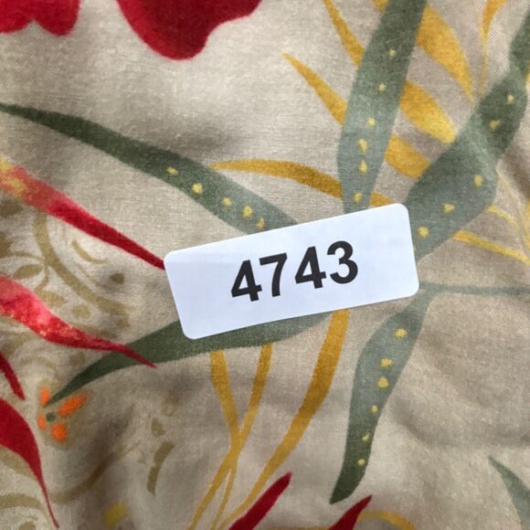 Mango Moon Shirt Men XXL Beige Button Up Floral Print Hawaiian Hibiscus - Picture 12 of 12